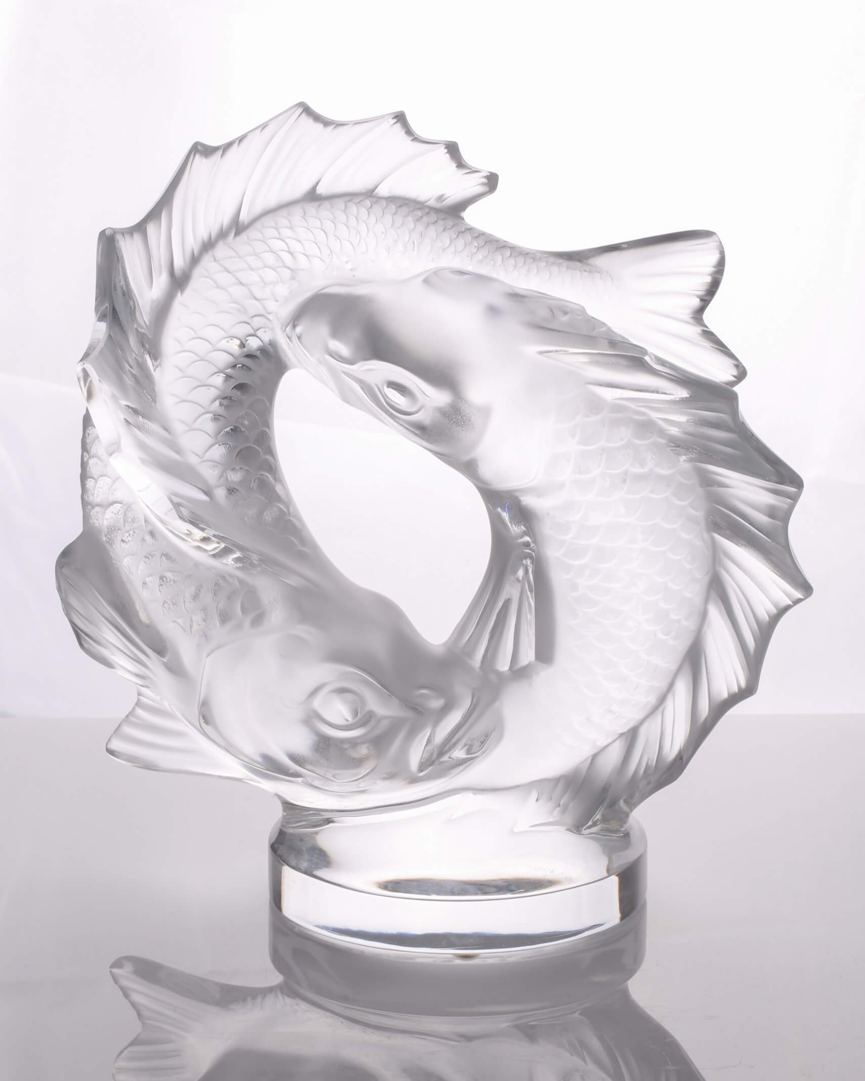 Lalique double fish sculpture